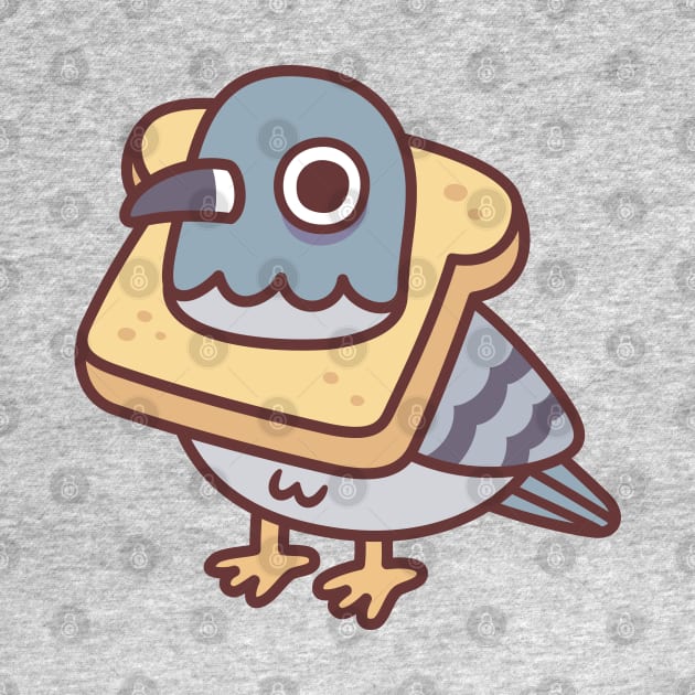 Cute Pigeon With Bread Necklace Funny by rustydoodle